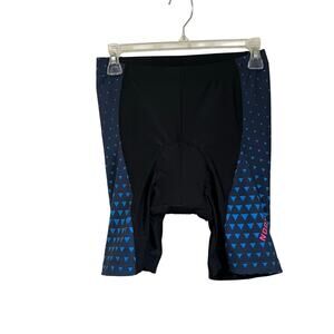 NOOYME Women's Black & Blue Bike Shorts for Cycling with 3D Padding Size M